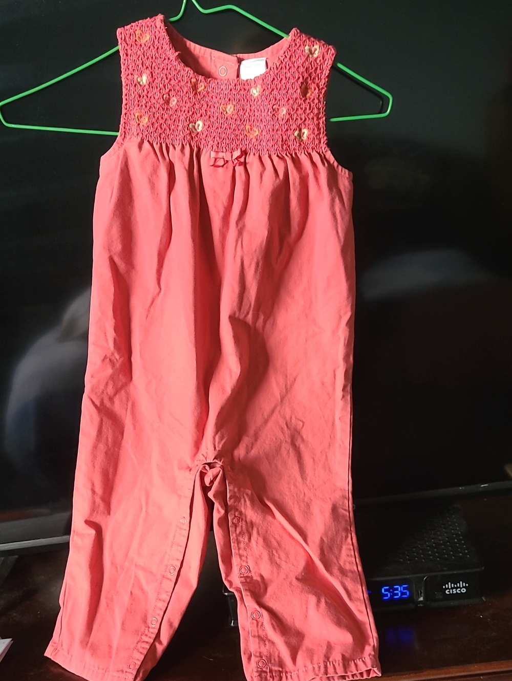 Gymboree Coral Sleeveless Smocked Romper Jumpsuit